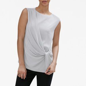 MM. LaFleur Gray Mist Brontë Draped Top Size Small